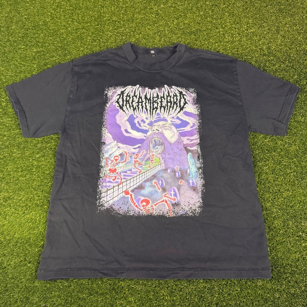 Dreambear Graphic T-Shirt Mens Large Black AS Colour Heavy Cotton Death Metal